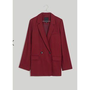 Madewell Drapeweave Caldwell Double-Breasted Blazer Cabernet Size XXS